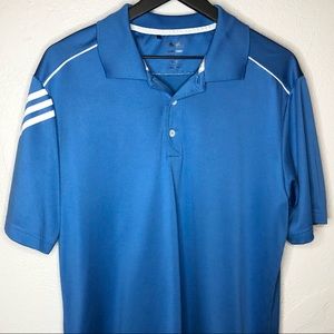 adidas golf climacool polo 3 stripes shirt size L